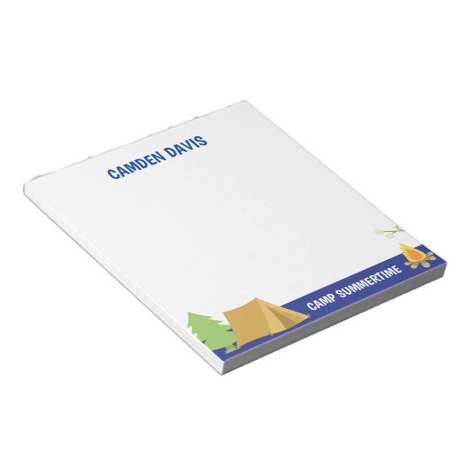 Bloc-notes personnalisé du camp d'été (Incliné)