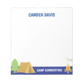 Bloc-notes personnalisé du camp d'été (Devant)