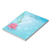 Bloc-notes personnalisé élégant à lotus rose (Tourné)