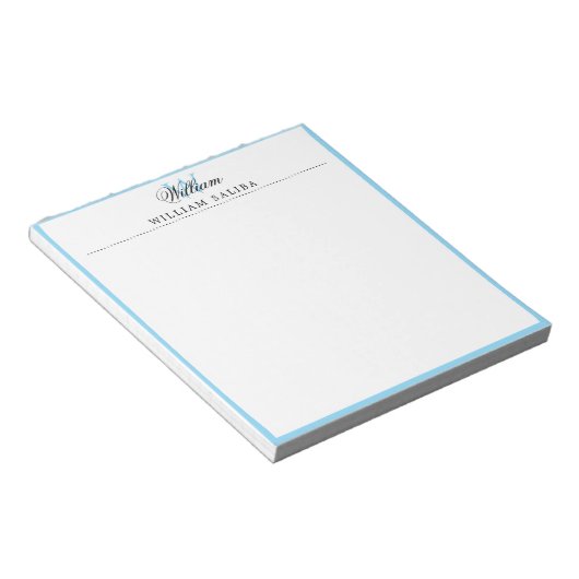 Bloc-notes personnalisé élégant Monogramme Nom per (Incliné)