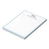 Bloc-notes personnalisé élégant Monogramme Nom per (Tourné)