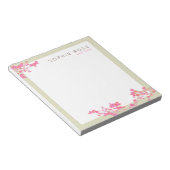 Bloc-notes personnalisé élégant rose floral (Incliné)