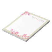 Bloc-notes personnalisé élégant rose floral (Tourné)