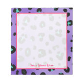 Bloc-notes personnalisé Empreinte de léopard viole (Devant)