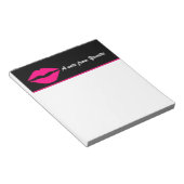 Bloc-notes personnalisé empreinte de lèvre rose (Incliné)