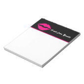 Bloc-notes personnalisé empreinte de lèvre rose (Tourné)
