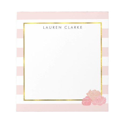 Bloc-notes personnalisé en forme de bande rose et  (Devant)