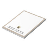 Bloc-notes personnalisé en lin beige (Tourné)