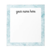 Bloc-notes personnalisé en marbre bleu (Devant)