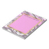 Bloc-notes personnalisé en marbre rose gris blanc (Tourné)