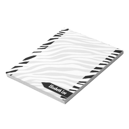 Bloc-notes personnalisé en noir et blanc Zebra (Tourné)