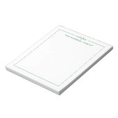 Bloc-notes personnalisé en vert Carré simple (Tourné)