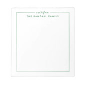 Bloc-notes personnalisé en vert Carré simple (Devant)