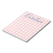 Bloc-notes personnalisé En vichy et script (Tourné)