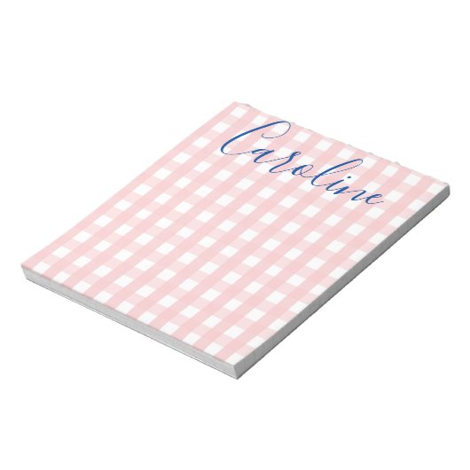 Bloc-notes personnalisé En vichy et script (Tourné)