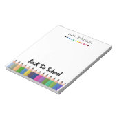 Bloc-notes personnalisé enseignant Rainbow Pencil (Tourné)