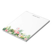 Bloc-notes personnalisé Flamant rose feuille tropi (Tourné)