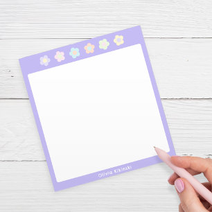 Bloc-notes personnalisé Fleur Pastel Violet
