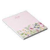 Bloc-notes personnalisé Fleur sauvage rose Floral (Incliné)