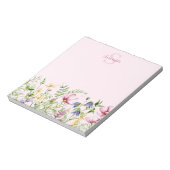 Bloc-notes personnalisé Fleur sauvage rose Floral (Tourné)