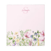 Bloc-notes personnalisé Fleur sauvage rose Floral (Devant)