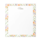 Bloc-notes personnalisé Fleurs lavande Roses pêche (Devant)