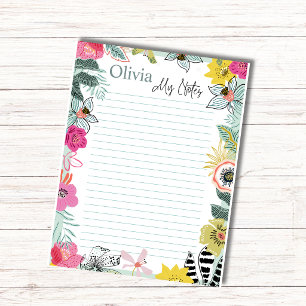 Bloc-notes personnalisé Fleurs printanières coloré