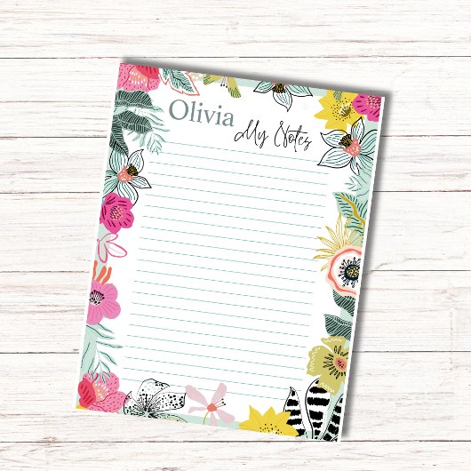 Bloc-notes personnalisé Fleurs printanières coloré