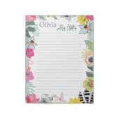 Bloc-notes personnalisé Fleurs printanières coloré (Tourné)