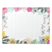 Bloc-notes personnalisé Fleurs printanières coloré (Devant)