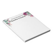 Bloc-notes personnalisé Fleurs tropicales en blanc (Incliné)