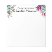 Bloc-notes personnalisé Fleurs tropicales en blanc (Devant)