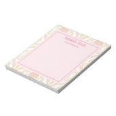 Bloc-notes personnalisé floral Art Nouveau rose (Tourné)