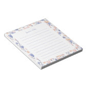 Bloc-notes personnalisé floral pêche et violet (Incliné)