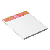 Bloc-notes personnalisé floral rose et vert (Incliné)