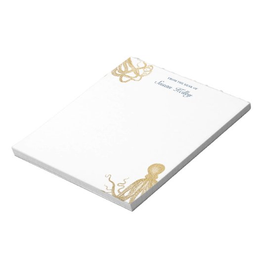 Bloc-notes personnalisé Gold Octopus (Tourné)