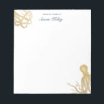 Bloc-notes personnalisé Gold Octopus<br><div class="desc">Utilisez le formulaire modèle pour ajouter votre texte.</div>