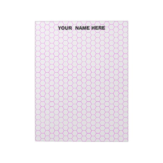 Bloc-notes personnalisé grand papier graphique hex (Tourné)