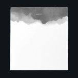 Bloc-notes personnalisé gris aquarelle<br><div class="desc">Bloc-notes personnalisé Gris Aquarelle. Bloc-notes moderne et élégant,  avec une aquarelle grise. Personnalisez en ajoutant vos propres détails.</div>