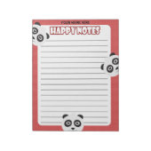 Bloc-notes personnalisé Happy Panda (Tourné)