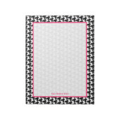 Bloc-notes personnalisé Houndstooth et rose (Tourné)
