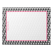 Bloc-notes personnalisé Houndstooth et rose (Devant)