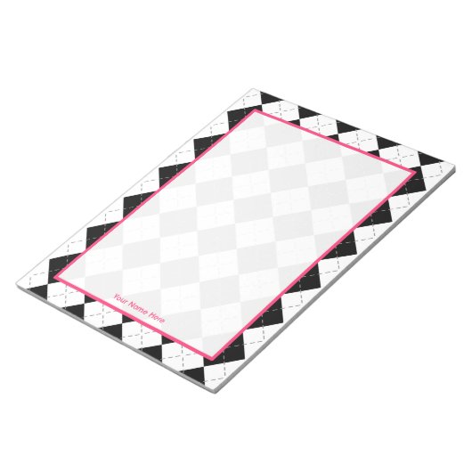 Bloc-notes personnalisé Jacquard et rose (Incliné)