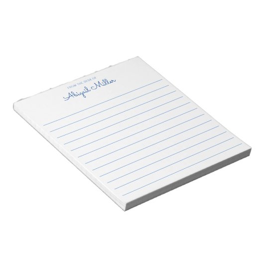 Bloc-notes personnalisé lié aux notes en bleu (Incliné)
