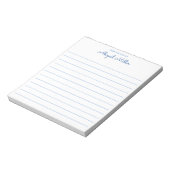 Bloc-notes personnalisé lié aux notes en bleu (Tourné)