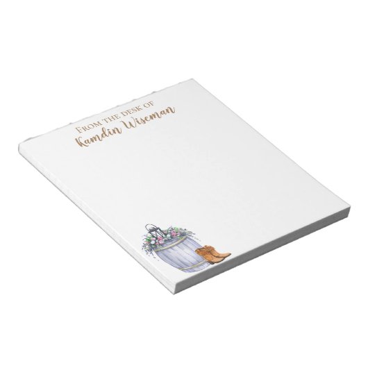 Bloc-notes personnalisé Mariage campagnard d'été R (Incliné)