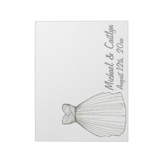 Bloc-notes personnalisé Mariage de mariée (Tourné)