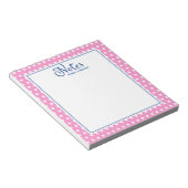 Bloc-notes personnalisé Marine et Polka rose (Incliné)