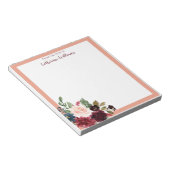 Bloc-notes personnalisé Merlot Navy Floral Pastel (Incliné)