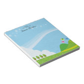 Bloc-notes personnalisé mignon rose jaune (Incliné)